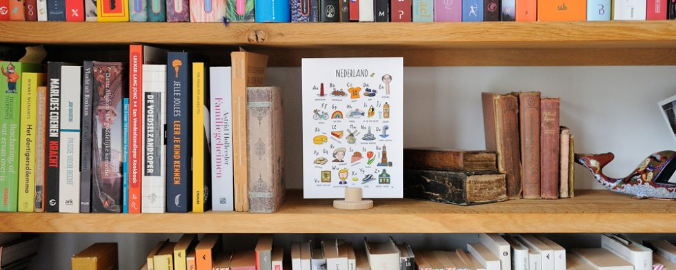 Boekenkast met Hollandse Huisjes